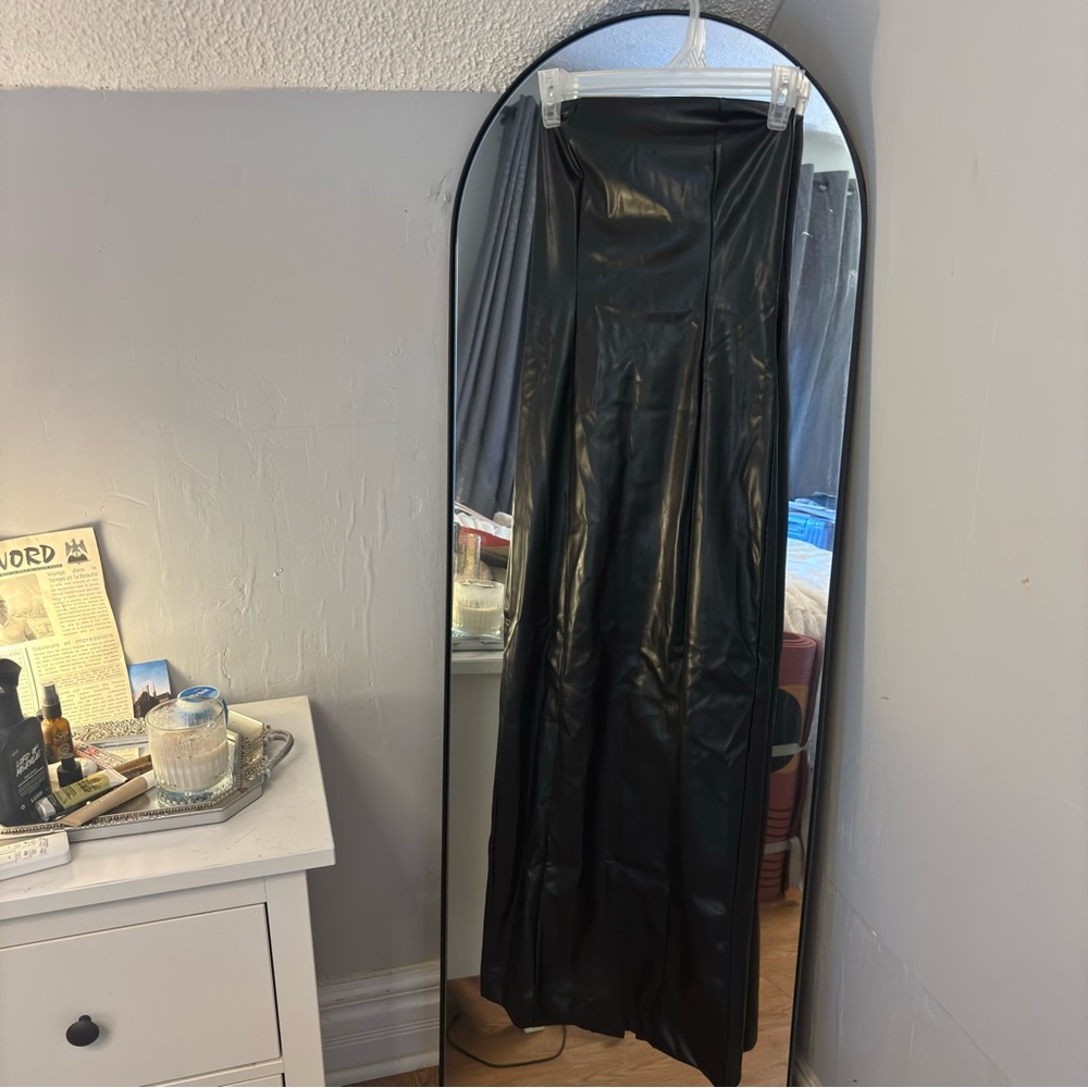 Leather Black Strapless Dress